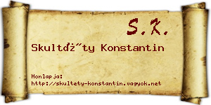 Skultéty Konstantin névjegykártya